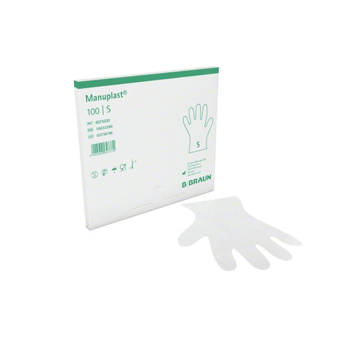 Manuplast Einmalhandschuhe Polyethylen Einweghandschuhe Folienhandschuhe klein S