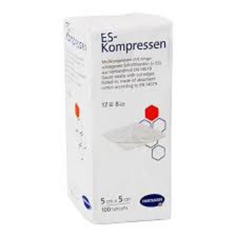 ES-Kompressen Mullkompressen 8-fach unsteril 5x5 / 7,5x7,5 / 10x10 cm 100 Stück